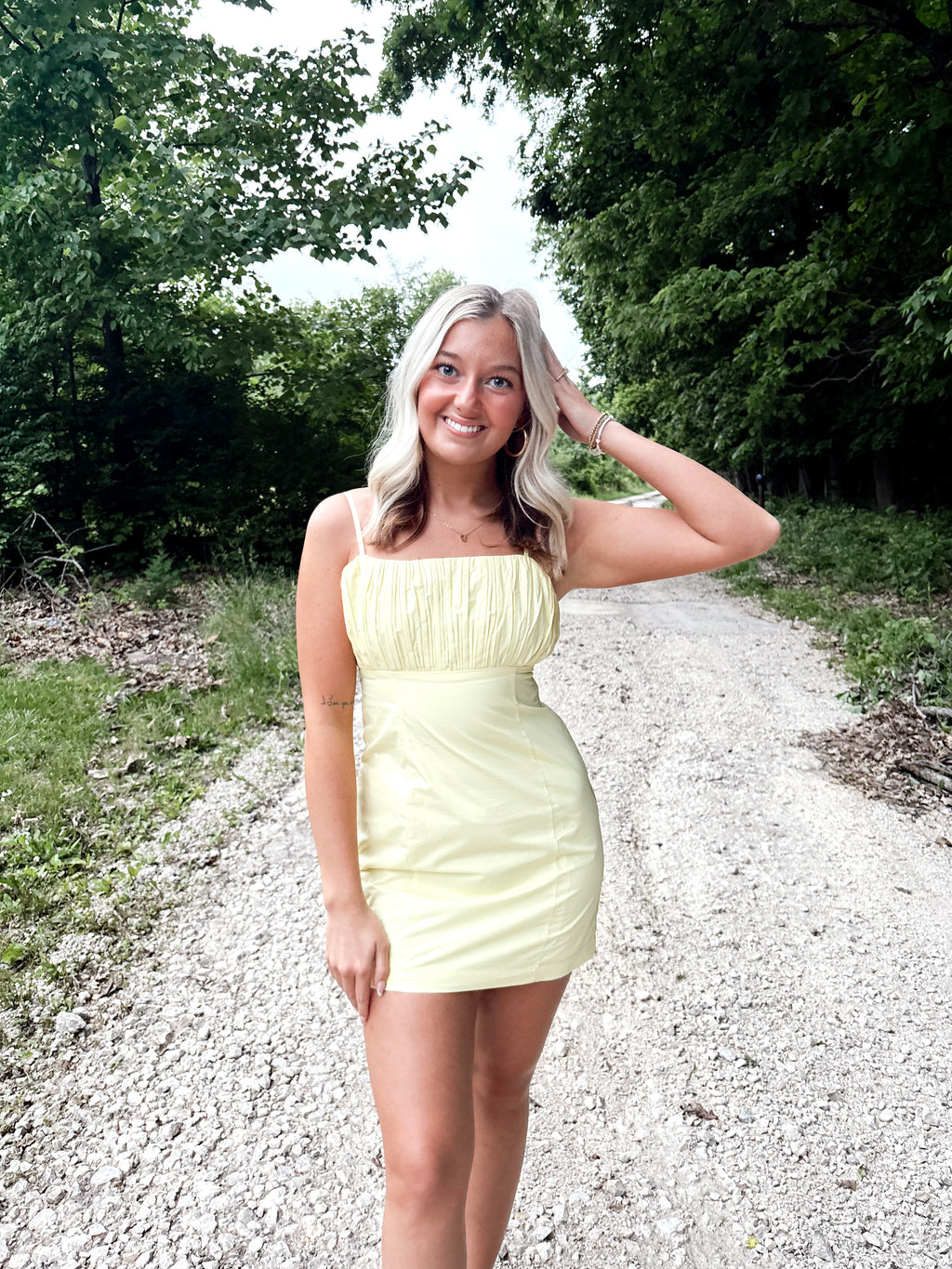 Mini Dress With Pleated Top