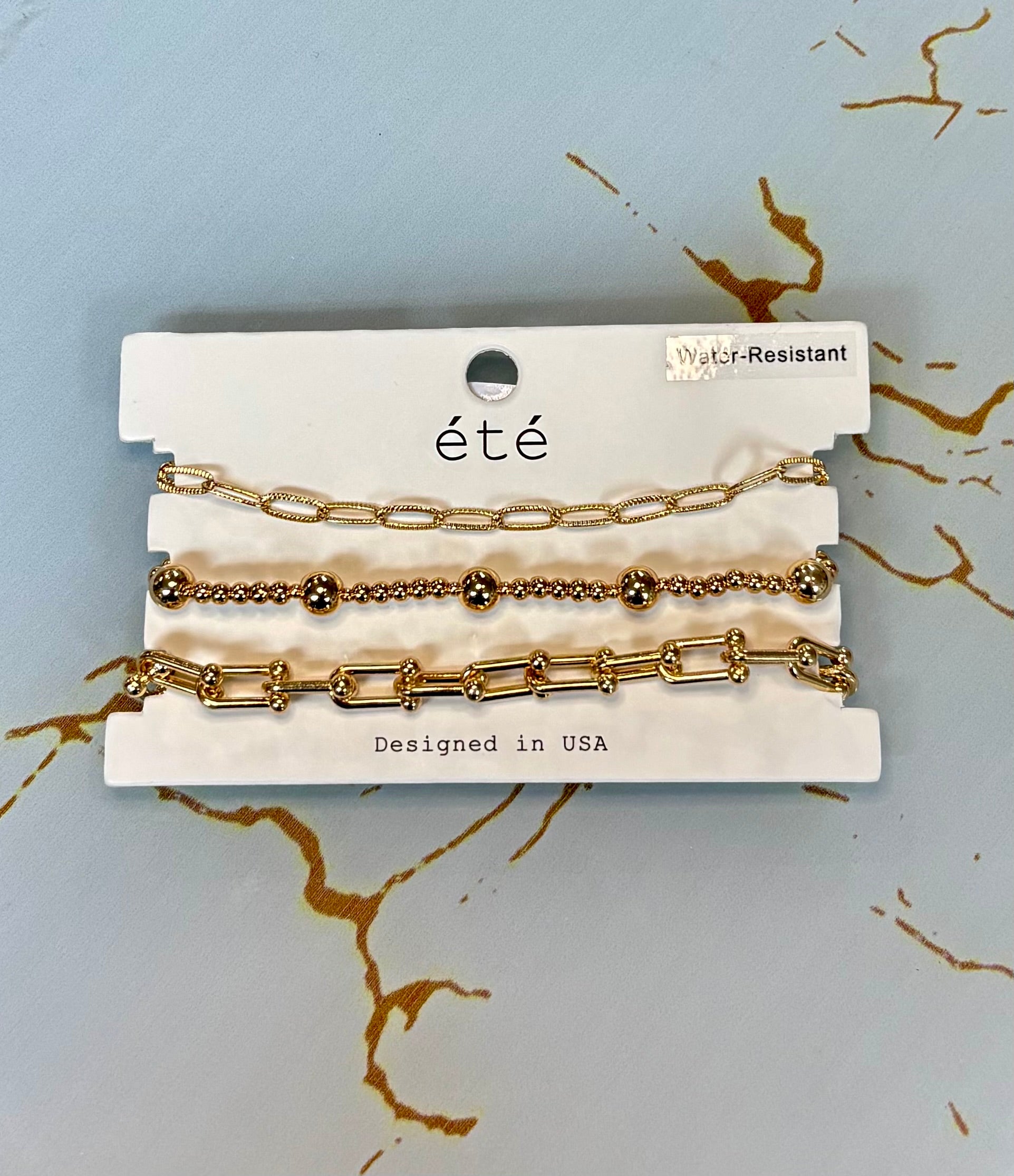Set of 3 Gold Bracelet
