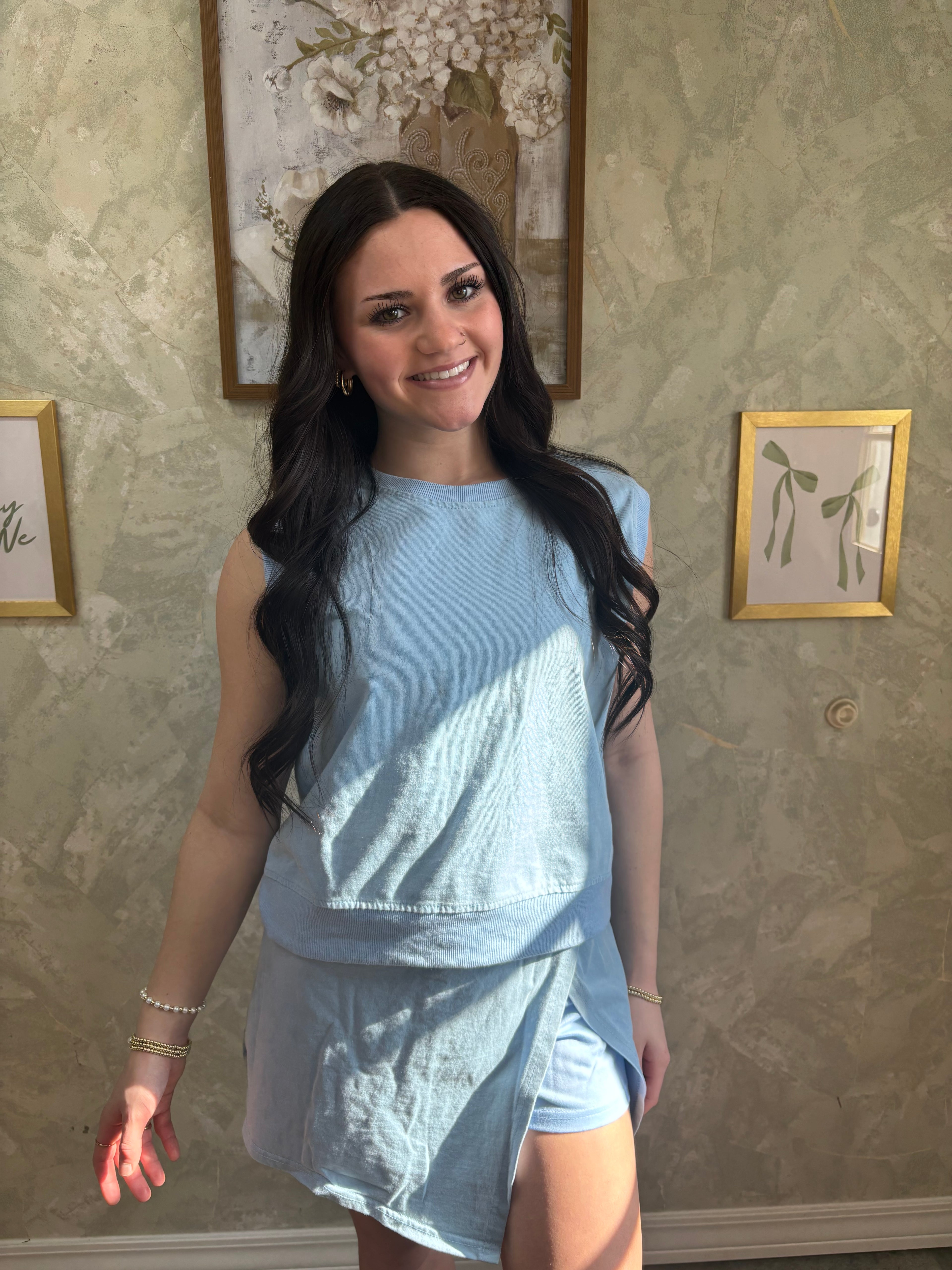 Sleeveless Top and Skort Set