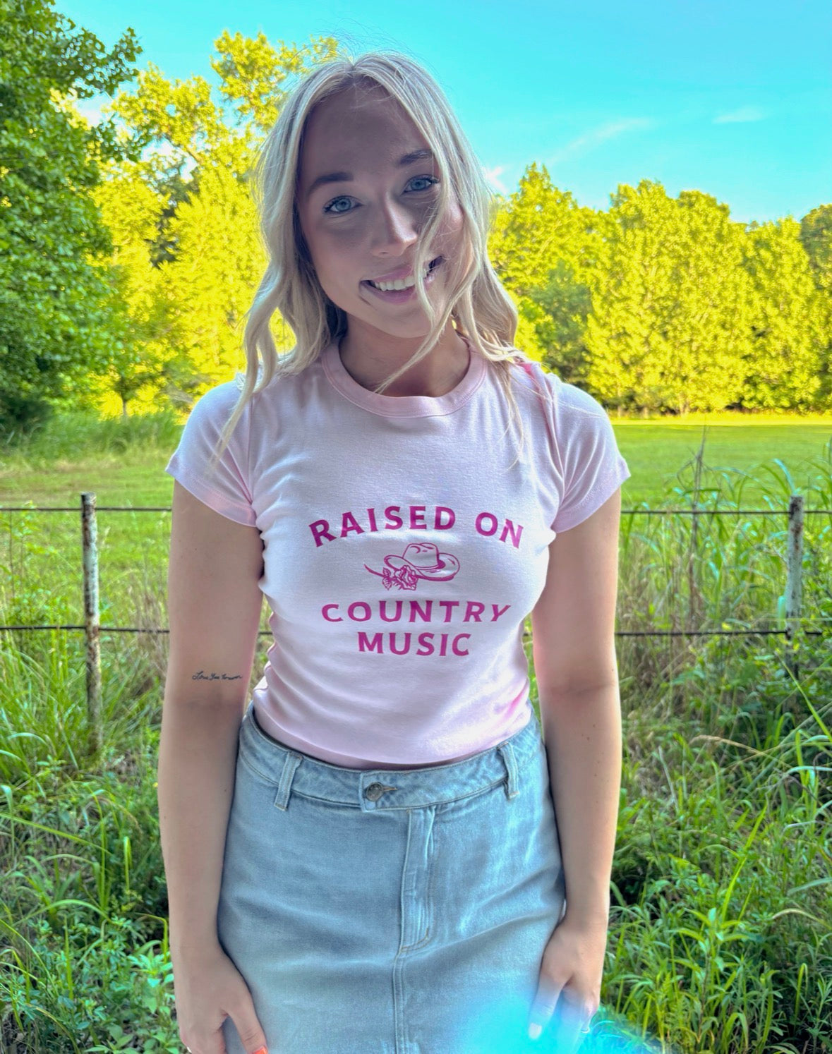 Raised on Country Music Baby Tee