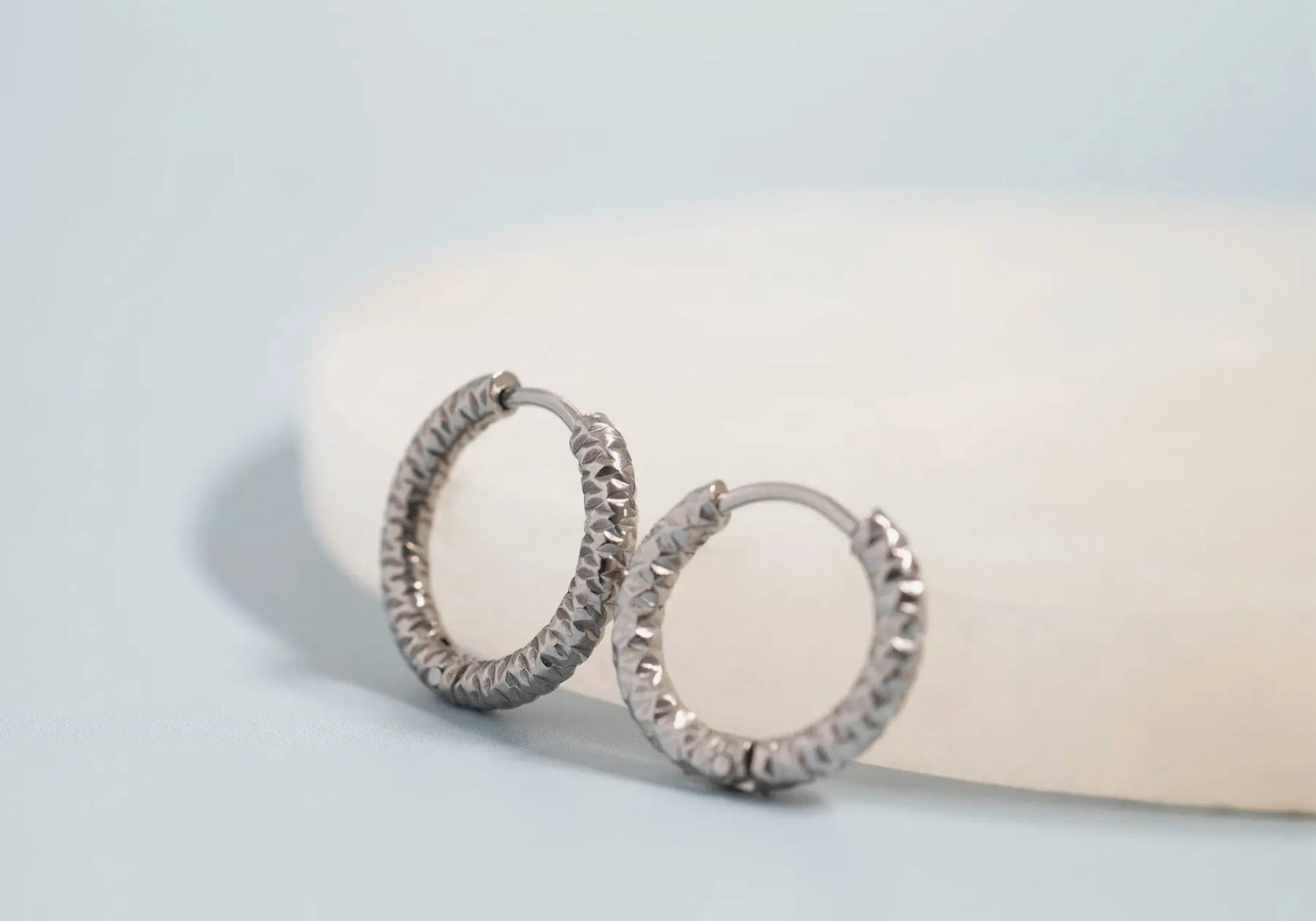 Small Textured Hoop Earrings