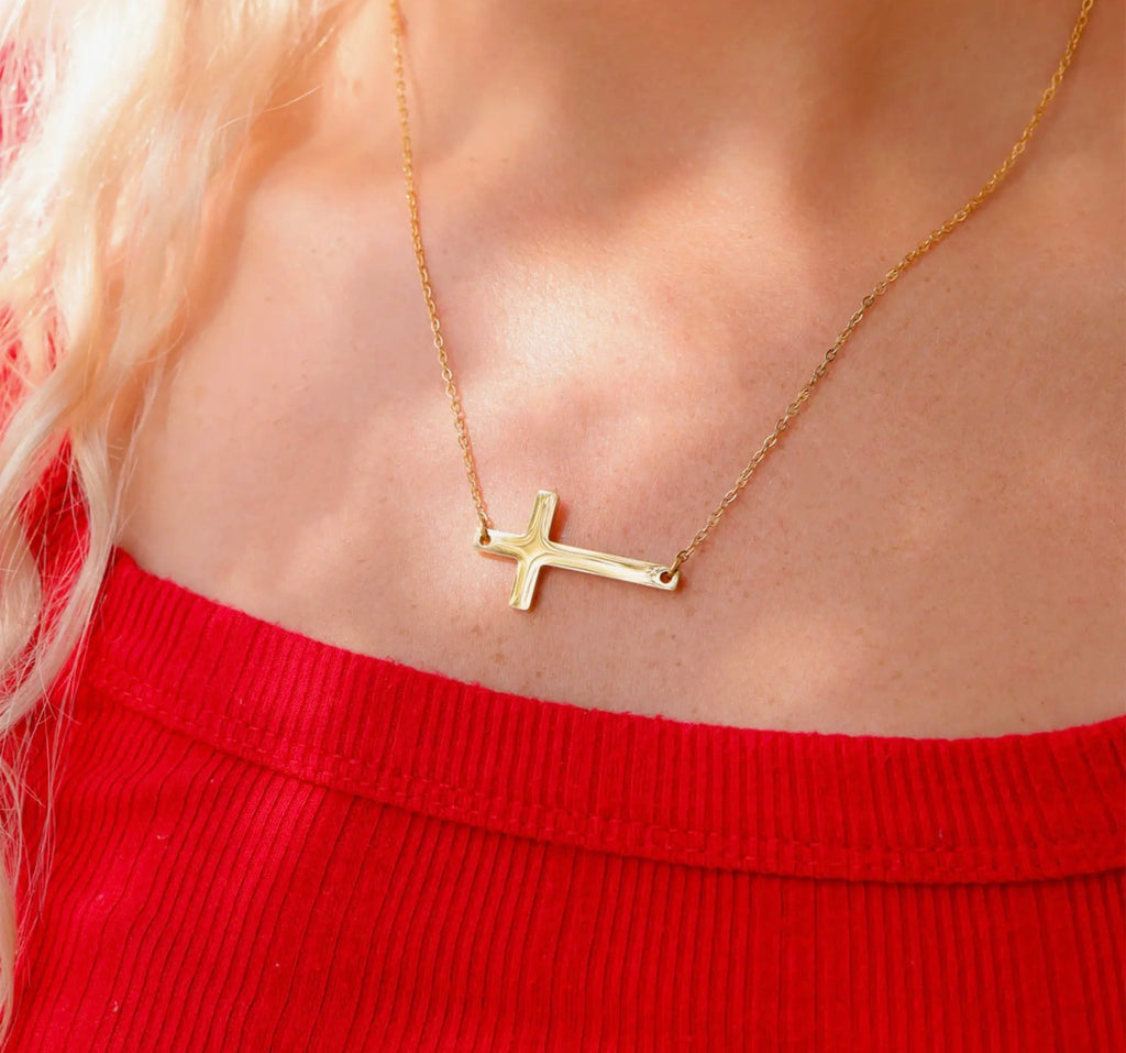 Horizontal Cross Necklace