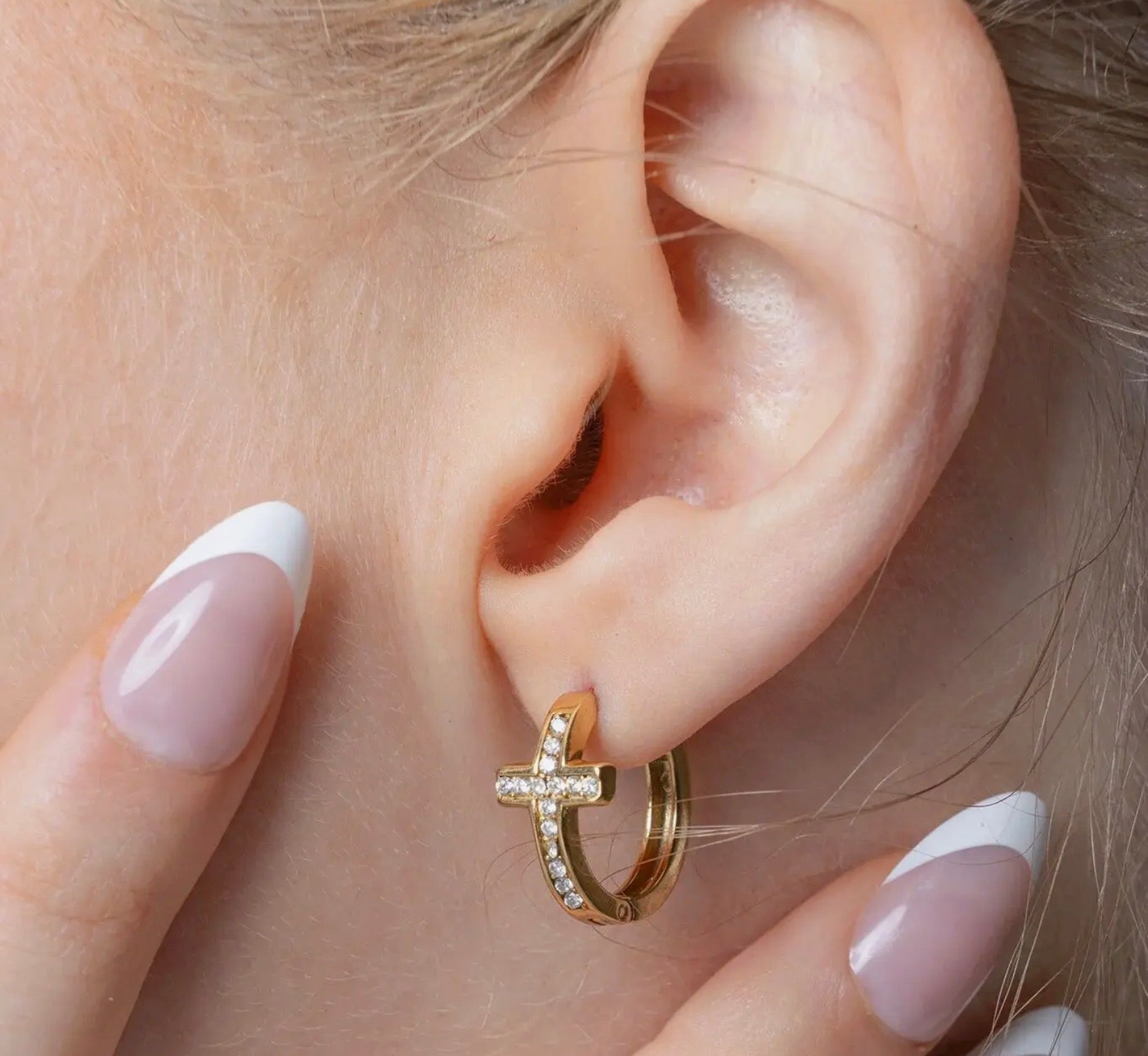 Cross Hoop Earrings