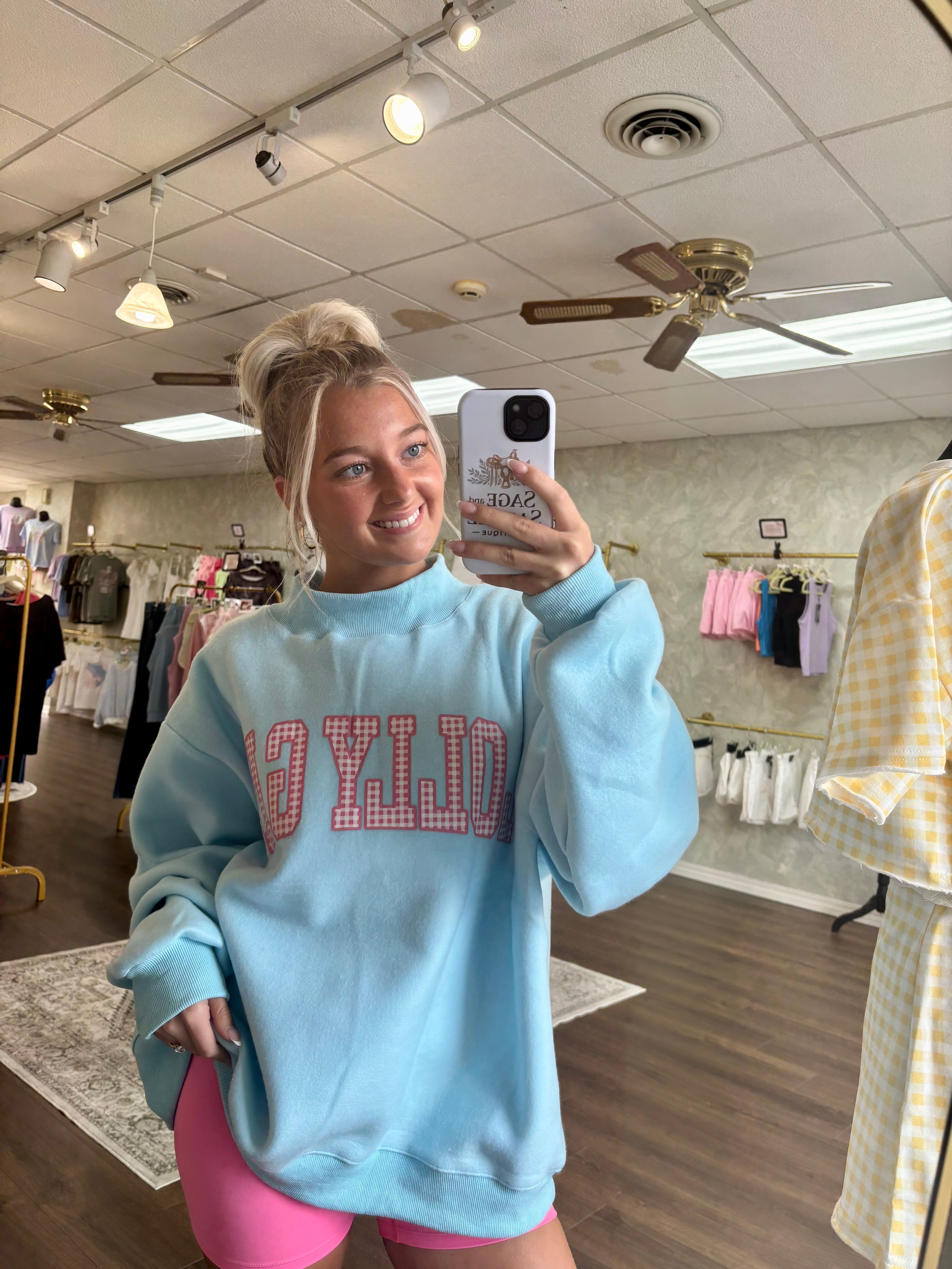 DILLY DALLY Reversible Mock Neck Sweatshirt