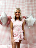Printed Wrap Tie Athletic Dress