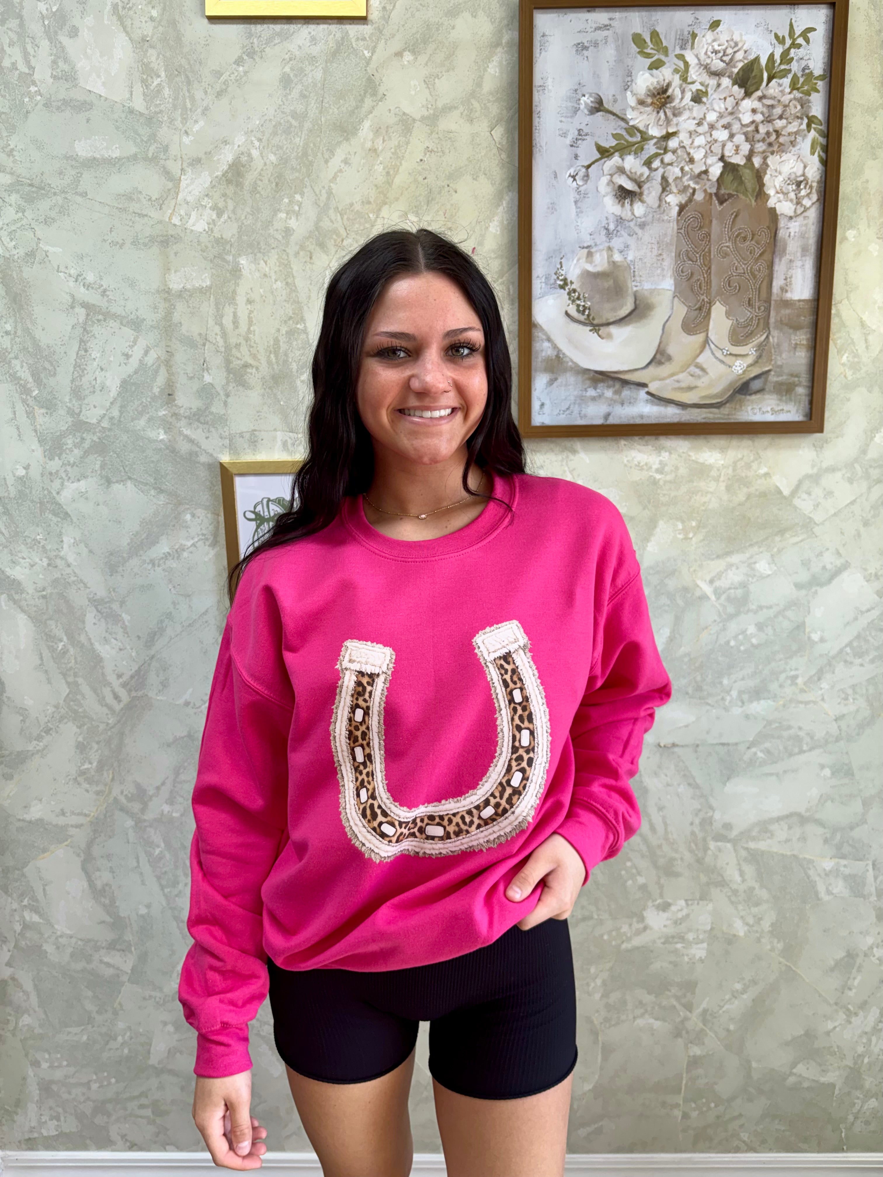 Cheetah Horse Shoe Sweatshirt