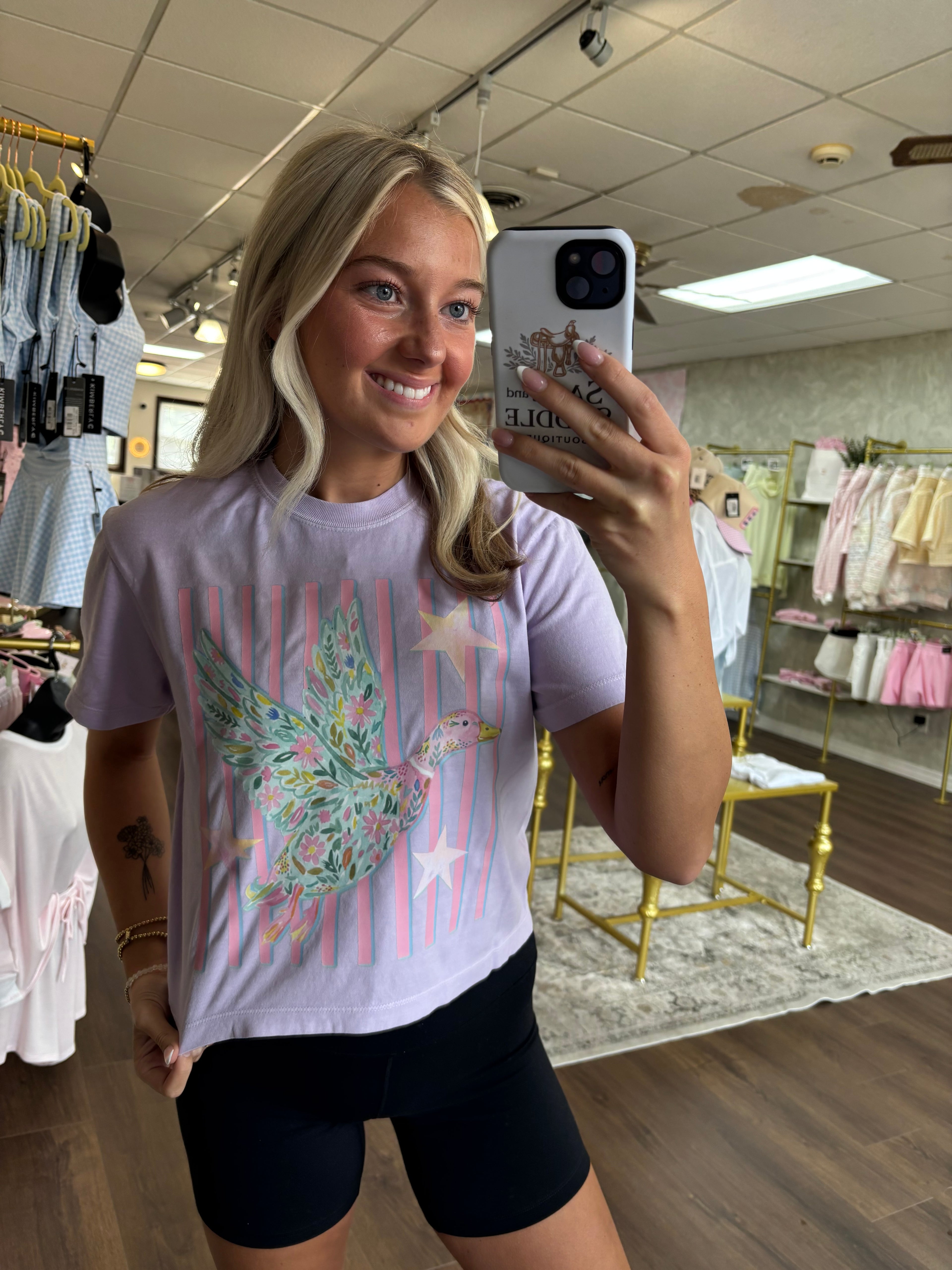 Colorful Striped Duck Tee
