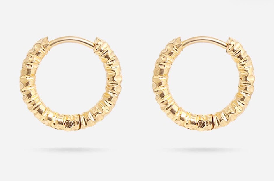 Small Textured Hoop Earrings