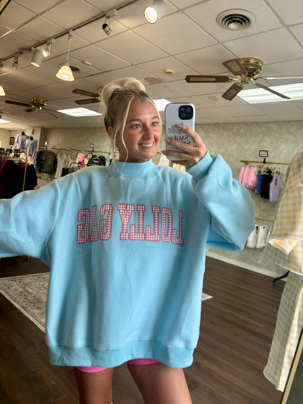 DILLY DALLY Reversible Mock Neck Sweatshirt