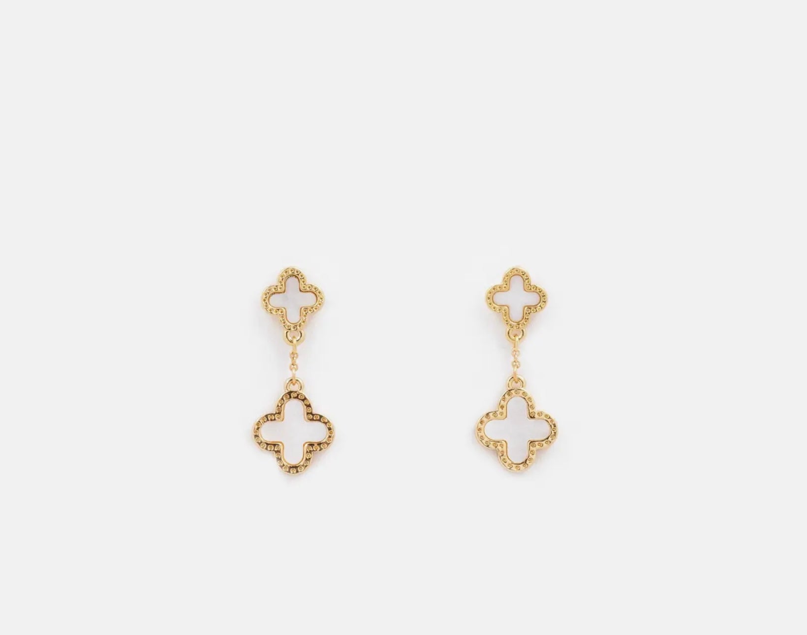 Double Clover Drop Earrings