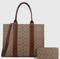 Oval Print Tote and Wallet Set