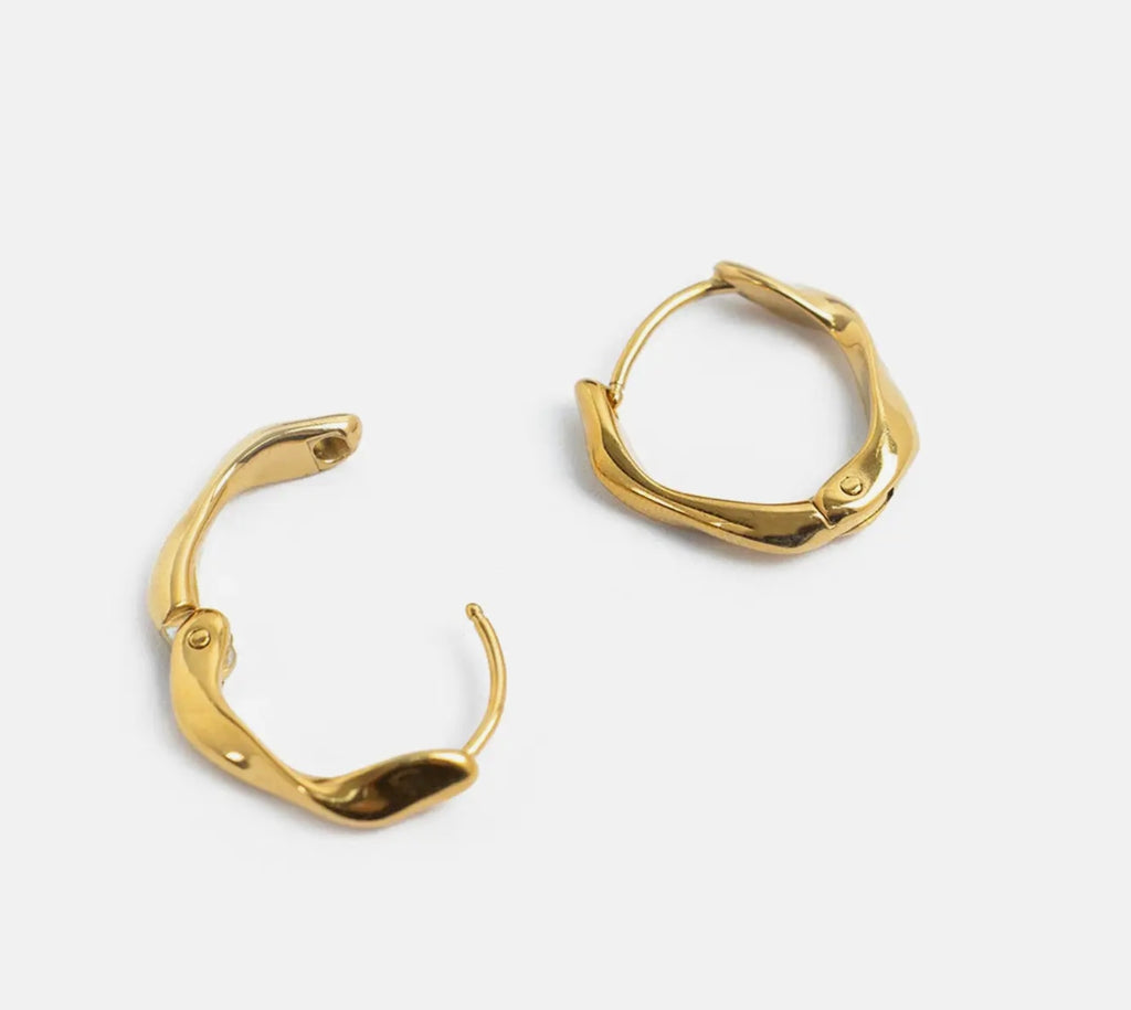 Abstract Small Hoop Earrings