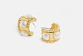 Square Pearl Hoop Earrings