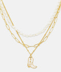 Layered Cowgirl Boot Necklace