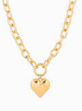 Puffy Heart Oval Chain Necklace