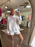 Floral Textured Mock Neck and Shorts Set