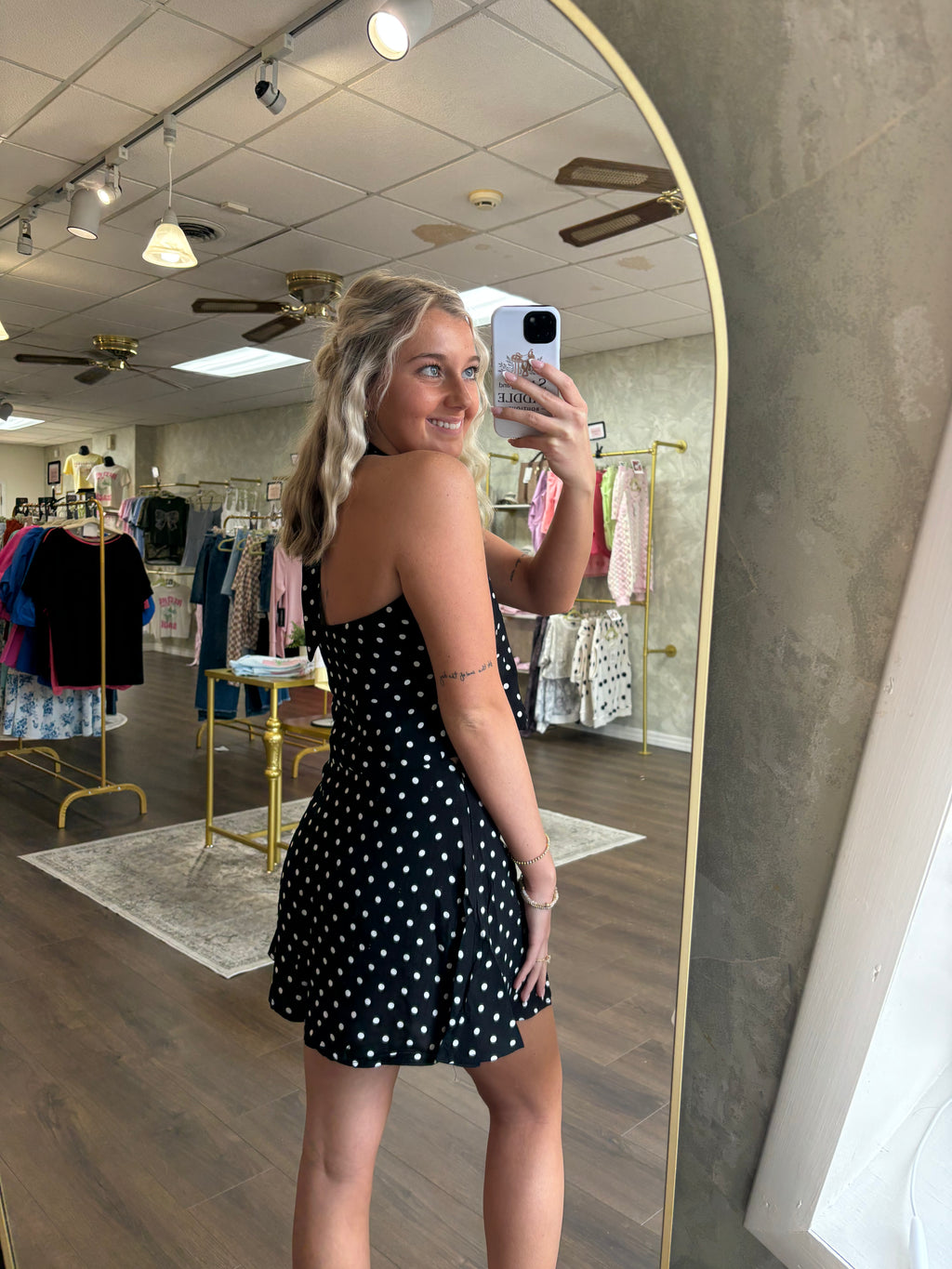 Polka Dot Halter Top & Skirt Set